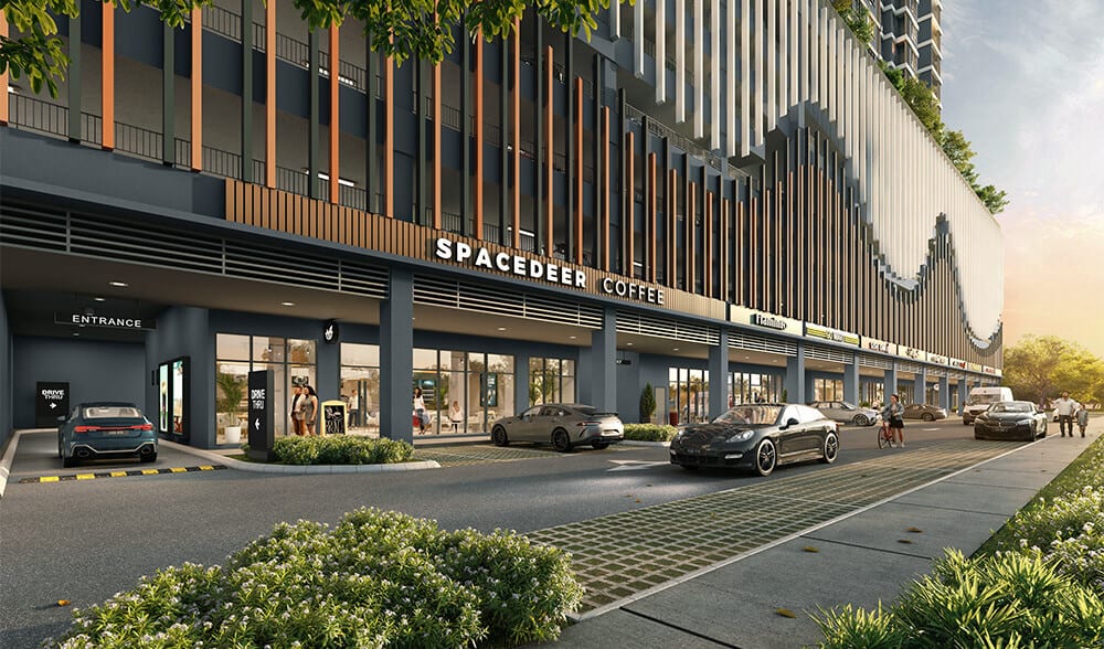 M Aurora retail shops at the base, Old Klang Road