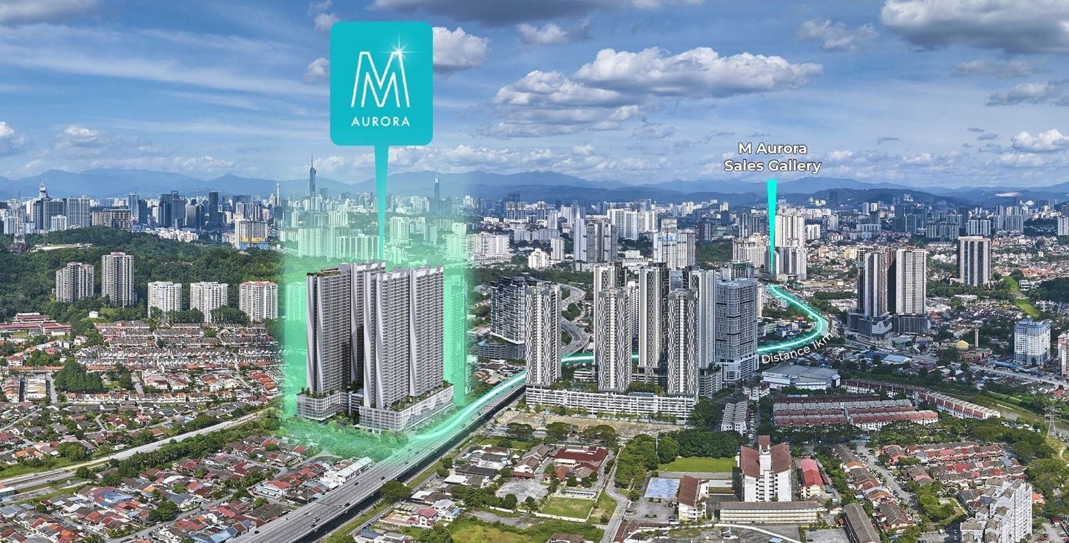 M Aurora location map — Old Klang Road position relative to KTM stations, highways and Kuala Lumpur city centre