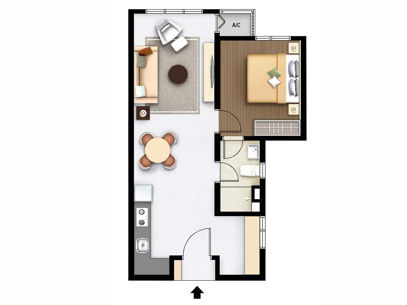 M Aurora Type A 556sf 1+1 Bedroom Floor Plan Tower B Old Klang Road